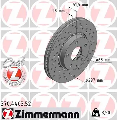 Disque de frein ZIMMERMANN 370.4403.52