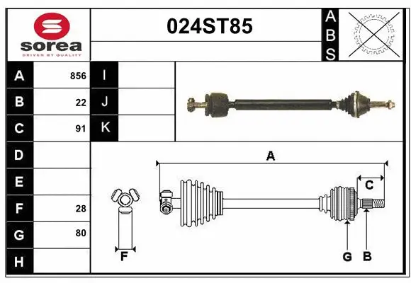 Arbre de transmission STARTCAR 024ST85