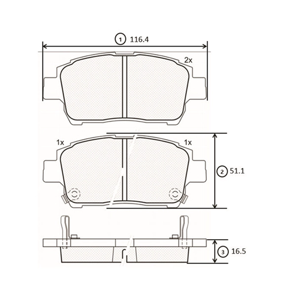 Kit de plaquettes de frein, frein à disque CTR GK1105