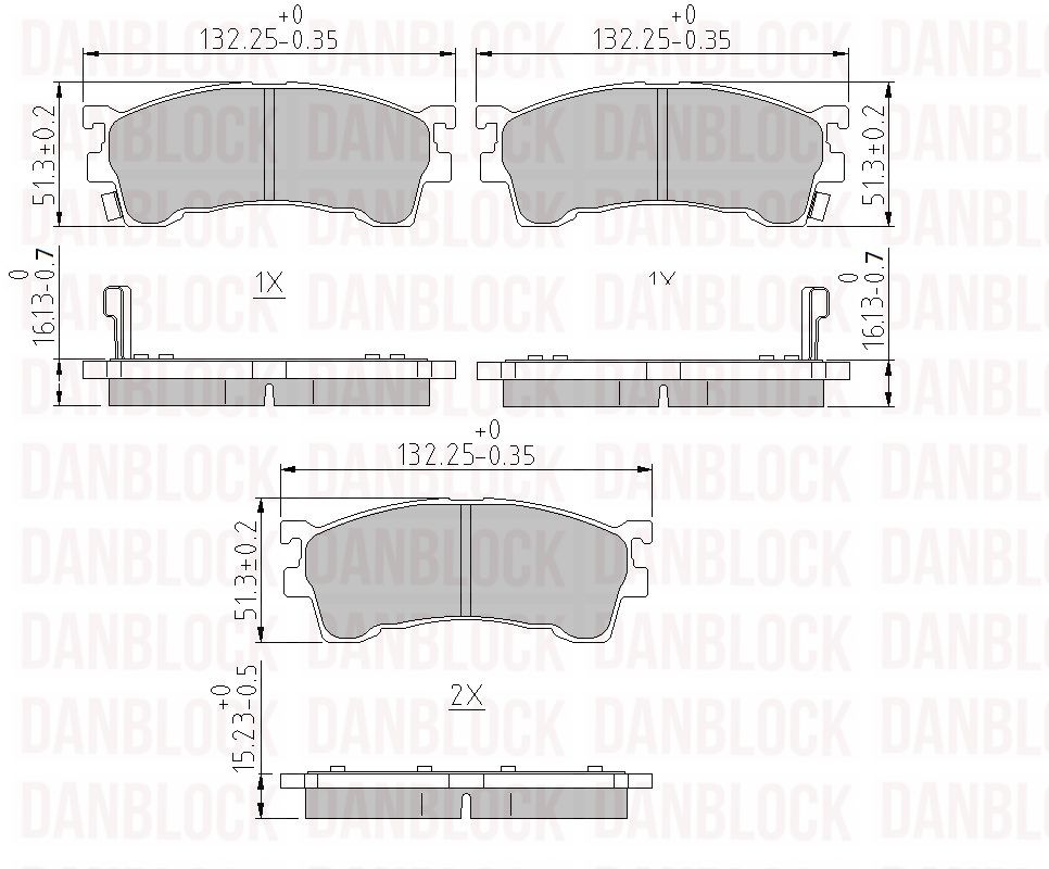 Kit de plaquettes de frein, frein à disque DANBLOCK DB 510093
