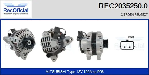 Alternateur RECOFICIAL REC2035250.0