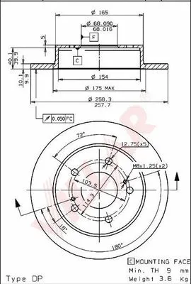 Disque de frein VILLAR 628.1300