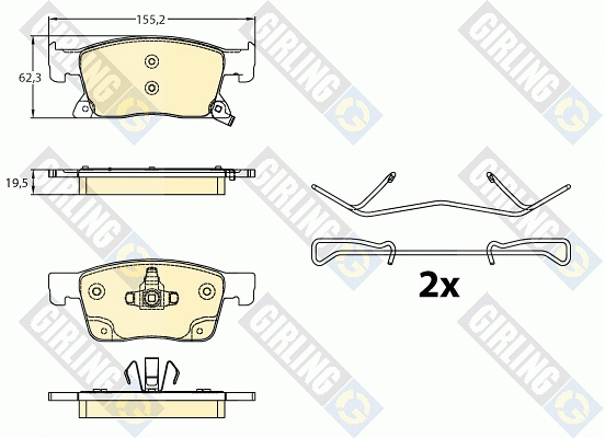 Kit de plaquettes de frein, frein à disque GIRLING 6121392