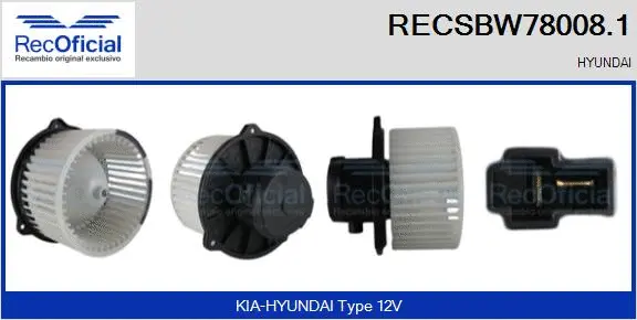 Pulseur d'air habitacle RECOFICIAL RECSBW78008.1