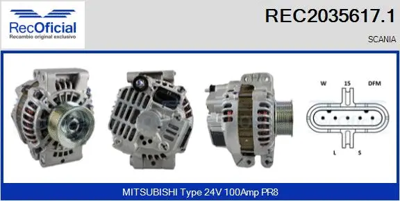 Alternateur RECOFICIAL REC2035617.1