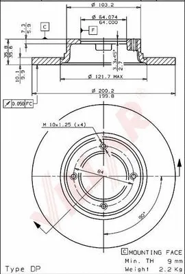 Disque de frein VILLAR 628.1070