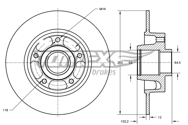 Disque de frein TOMEX Brakes TX 71-141
