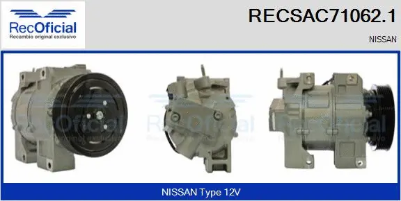Compresseur, climatisation RECOFICIAL RECSAC71062.1