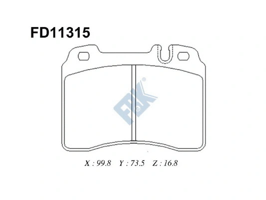 Kit de plaquettes de frein, frein à disque FBK FD11315