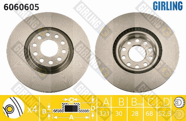 Disque de frein GIRLING 6060605