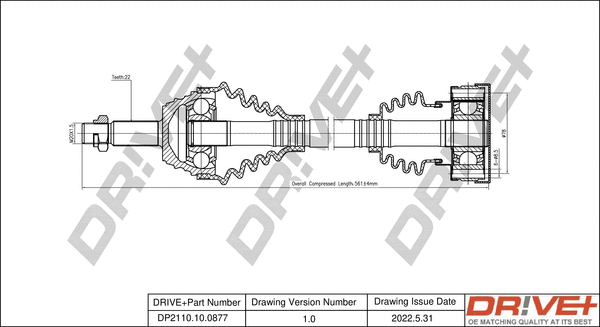 Arbre de transmission Dr!ve+ DP2110.10.0877