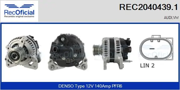 Alternateur RECOFICIAL REC2040439.1