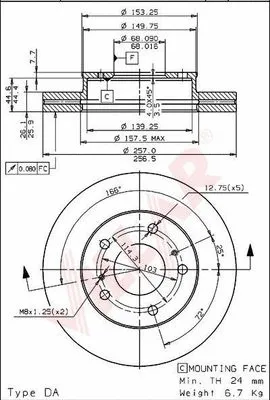 Disque de frein VILLAR 628.0739