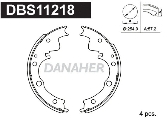 Jeu de mâchoires de frein DANAHER DBS11218