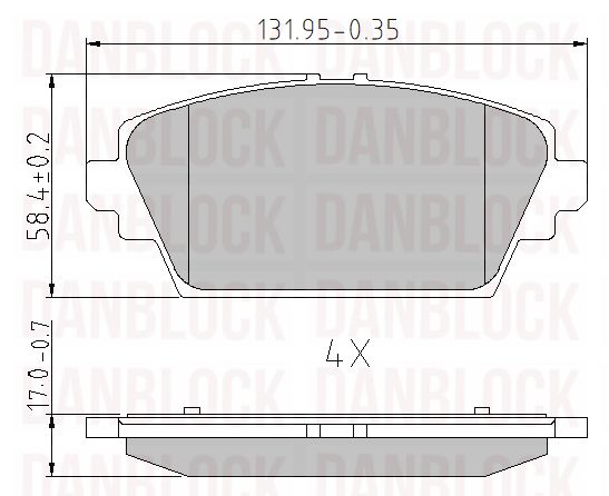 Kit de plaquettes de frein, frein à disque DANBLOCK DB 510232