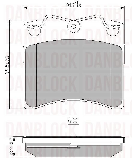 Kit de plaquettes de frein, frein à disque DANBLOCK DB 511021