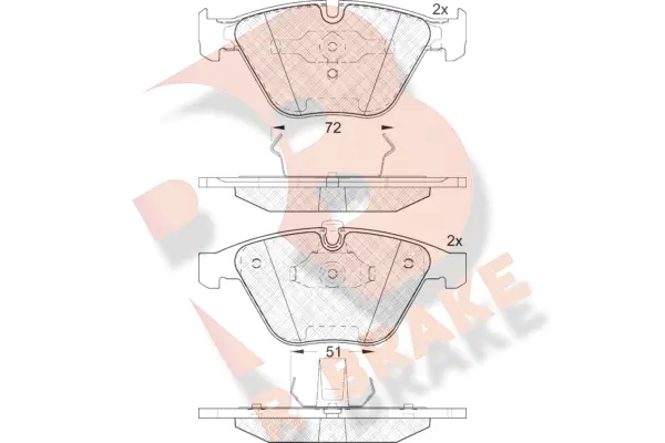 Kit de plaquettes de frein, frein à disque R BRAKE RB1577