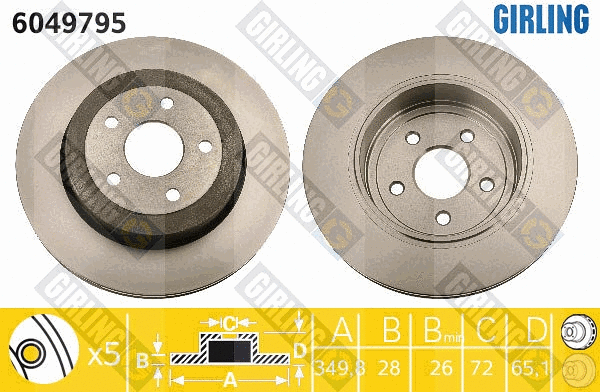 Disque de frein GIRLING 6049795