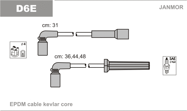 Kit de câbles d'allumage JANMOR D6E