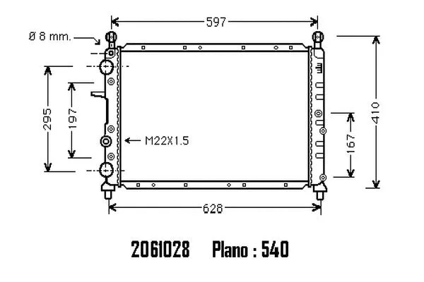 Radiateur, refroidissement du moteur ORDONEZ 2061028