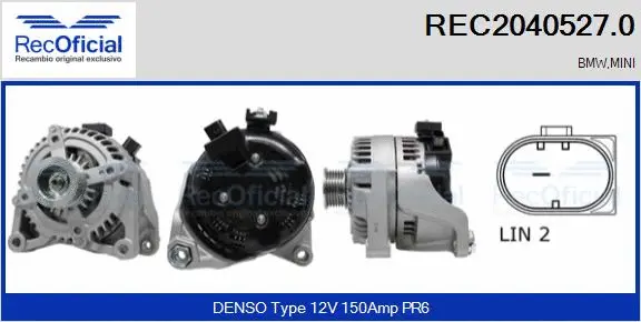 Alternateur RECOFICIAL REC2040527.0