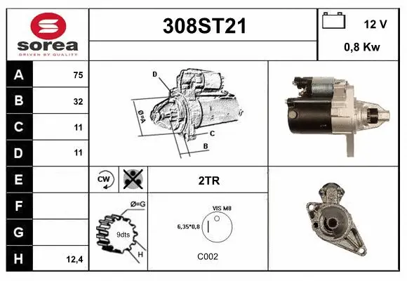 Démarreur STARTCAR 308ST21