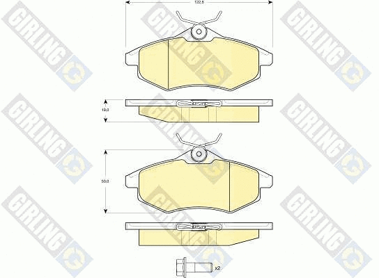 Kit de plaquettes de frein, frein à disque GIRLING 6114951