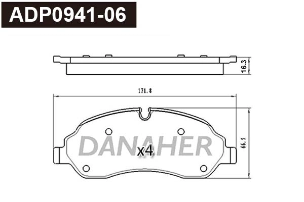 Kit de plaquettes de frein, frein à disque DANAHER ADP0941-06