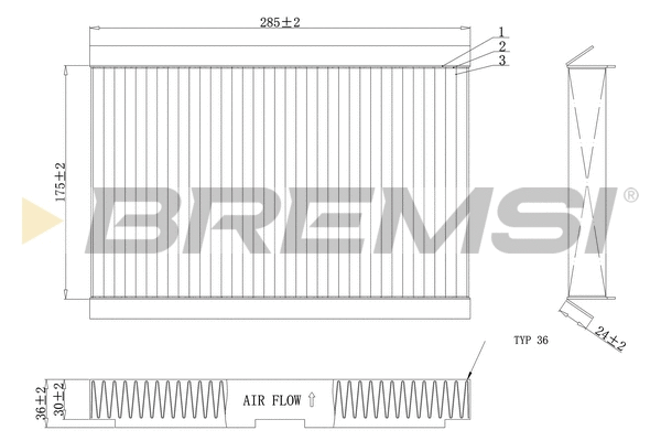 Filtre, air de l'habitacle BREMSI FC0185C