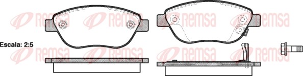Kit de plaquettes de frein, frein à disque REMSA 0859.21