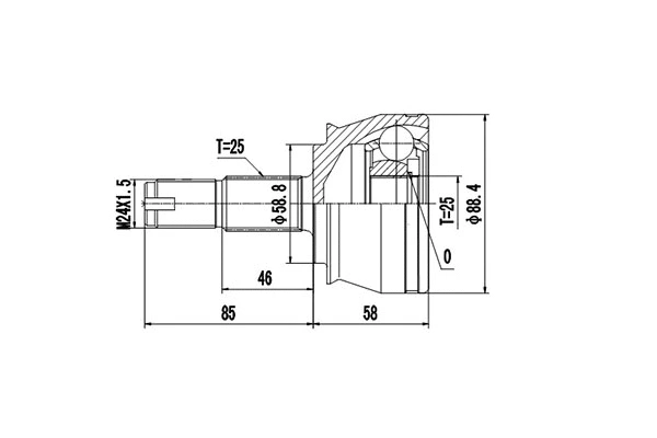 Jeu de joints, arbre de transmission DYNAMATRIX DCV802017