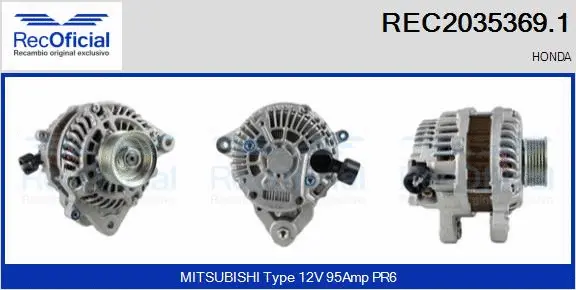 Alternateur RECOFICIAL REC2035369.1
