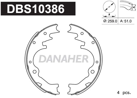 Jeu de mâchoires de frein DANAHER DBS10386