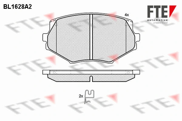 Kit de plaquettes de frein, frein à disque FTE 9010255