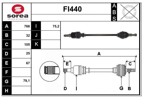 Arbre de transmission SERA FI440