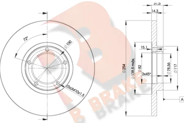Disque de frein R BRAKE 78RBD26055