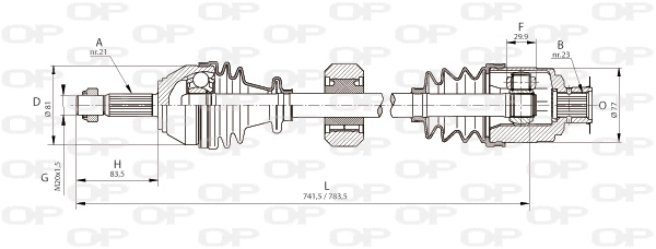 Arbre de transmission OPEN PARTS DRS6037.00