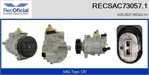 Compresseur, climatisation RECOFICIAL RECSAC73057.1