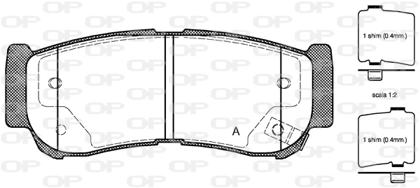Kit de plaquettes de frein, frein à disque OPEN PARTS BPA1239.02