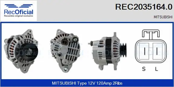 Alternateur RECOFICIAL REC2035164.0