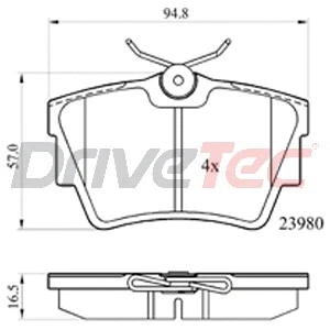 Kit de plaquettes de frein, frein à disque DriveTec DPAD1745