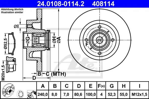Disque de frein ATE-APAC 24.0108-0114.2