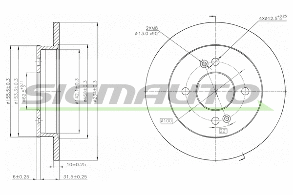 Disque de frein SIGMAUTO DBB793S
