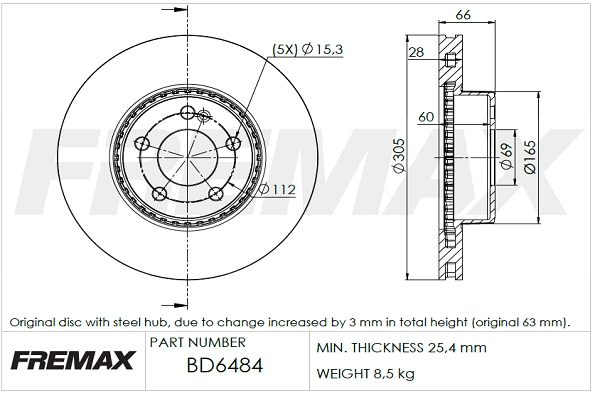 Disque de frein FREMAX BD-6484