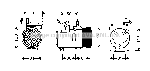 Compresseur, climatisation PRASCO HYK161