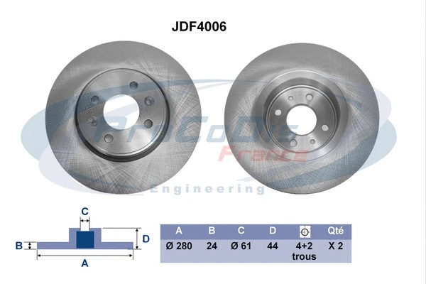 Disque de frein PROCODIS FRANCE JDF4006