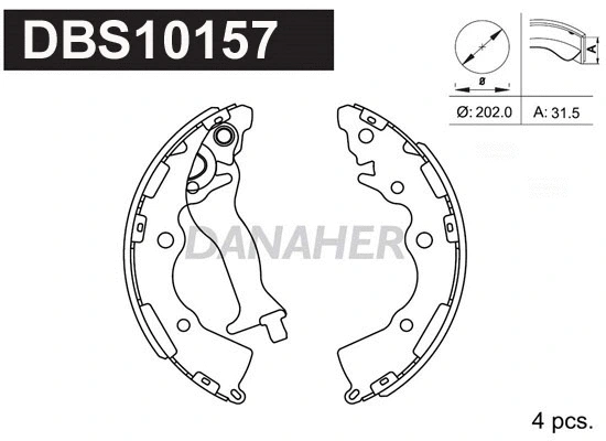 Jeu de mâchoires de frein DANAHER DBS10157