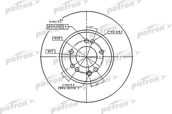 Disque de frein PATRON PBD1585