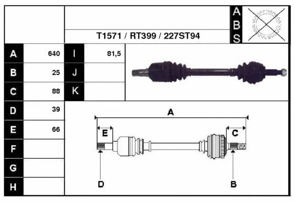 Arbre de transmission Technika 38227