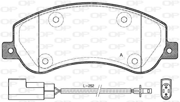 Kit de plaquettes de frein, frein à disque OPEN PARTS BPA1250.02